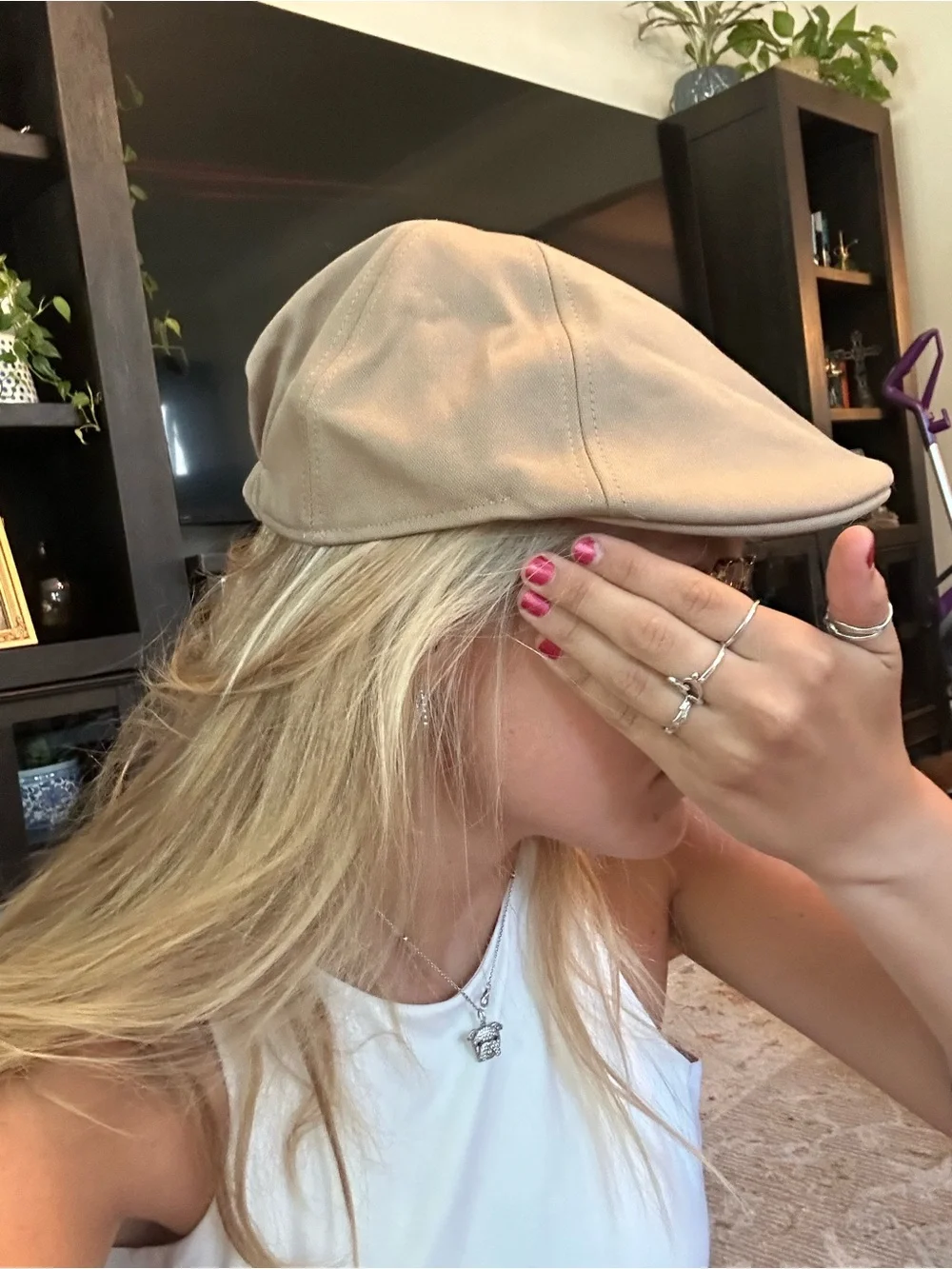 Zara Beige Flat Cap